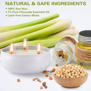 3-Wick Natural Citronella Soy Candle (3-Pack)