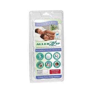 Allerzip® Cotton Terry Waterproof Pillow Protector – Standard Twin Pack